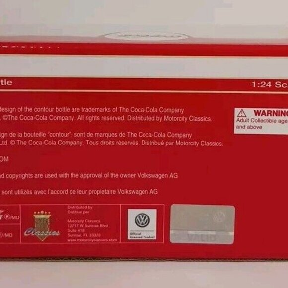 Motor City Volkswagon Beetle Coca-Cola The Real Thing VW Diecast 1:24 Sealed - Picture 6 of 6
